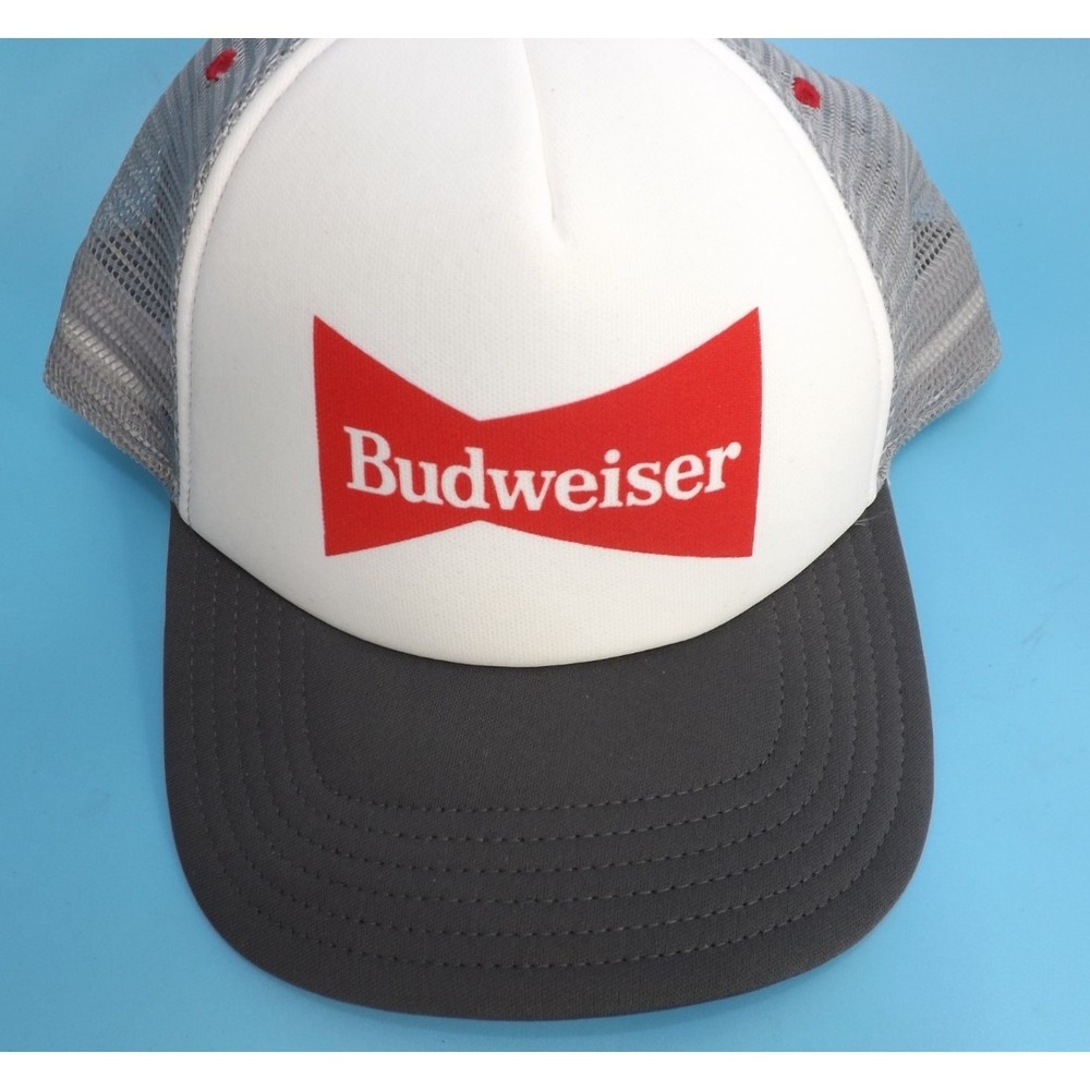 Vintage Budweiser Beer Red Logo Mesh Snapback Trucker Hat Baseball Cap - Picture 5 of 11